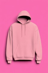 White hoodie template A 3D rendering of a sweatshirt with a hood long sleeves and cuffs shown from the back view Isolated on a clean contrast colorful background ideal for design mockups 