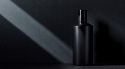 Wall Mural - Dark Minimalist Bottle with Light Shadow