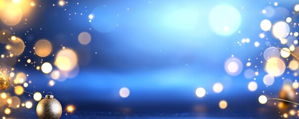 Wall Mural - an abstract glitter backdrop of blue, gold, and black. a defocused banner.