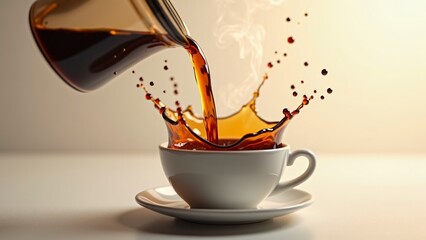 Wall Mural - cup, tea, glass, drink, coffee, beverage, hot