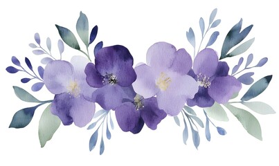 Canvas Print - A beautiful purple floral frame, Generative AI