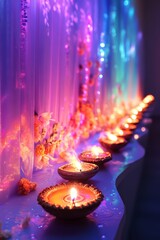 Sticker - Surrealist Diwali decor with ethereal effects