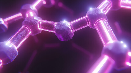 Wall Mural - abstract representation of molecular structures illuminated in vibrant colors showcasing the beauty 