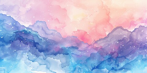 Poster - Watercolor lofi background with abstract hues.