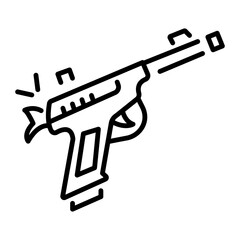 Wall Mural - Nambu pistol icon in outline style  