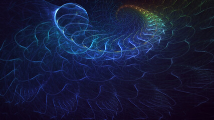Wall Mural - 3d manual rendering abstract colorful fractal light background. its not ai generatd illustration.