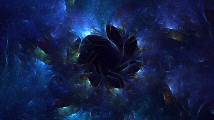 Wall Mural - 3d manual rendering abstract colorful fractal light background. its not ai generatd illustration.