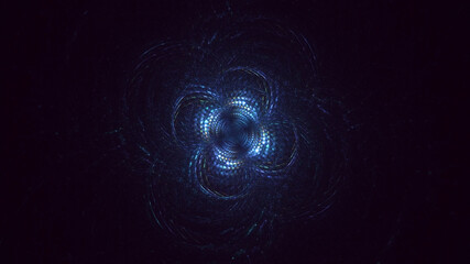 Wall Mural - 3d manual rendering abstract blue fractal light background. its not ai generatd illustration.