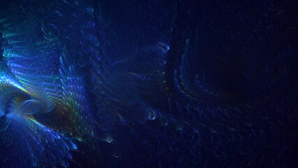 Wall Mural - 3d manual rendering abstract blue fractal light background. its not ai generatd illustration.