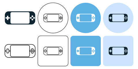 console game pocket game, game pad vector pictogram sign icon symbol ui and ux design, glyphs and stroke line	