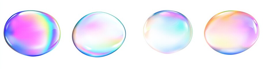 Wall Mural - versatile png gradient bubble elements for creative projects and designs.