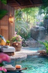 Canvas Print - Relaxing spa environment featured in a visually appealing poster.