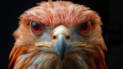 Wall Mural - Intense Close-Up of a Majestic Eagle with Red Eyes