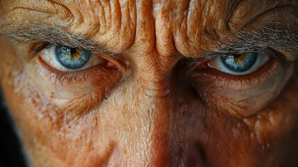 Wall Mural - Intense Close-Up of an Elderly Man's Eyes