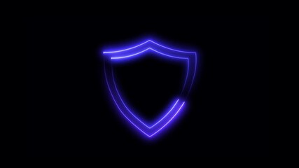 Glowing neon line Apple icon isolated on black background. Alpha channel Premultiplied - Matted with color black