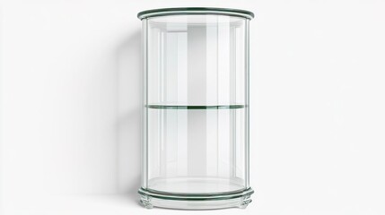 A glass display cabinet on solid white background, single object
