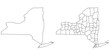 © Akhtar Ansari  - New york administrative map, New York outline and counties state map set - illustration version