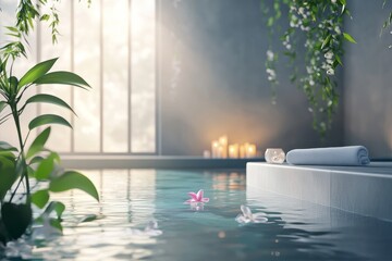 Wall Mural - Tranquil spa experience showcased in an elegant poster.