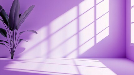 Wall Mural - Cozy Purple Room with Natural Light Shadows