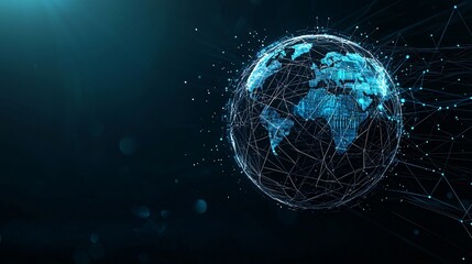 Wall Mural - a glowing ai-powered globe with digital data streams flowing into it, symbolizing global ai connecti