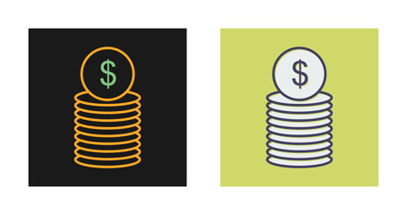 Sticker - Dollar Coins Vector Icon