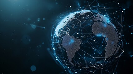 Wall Mural - a glowing ai-powered communication network visualized as a web of light across a digital globe, symb