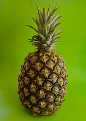 A closeup of a fresh pineapple.