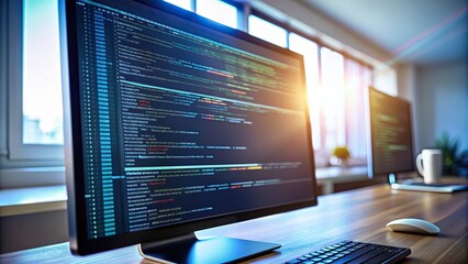 C sharp programming language source code example on monitor C# source code Depth of Field, monitor, programming concept, technology, programming skills, software development