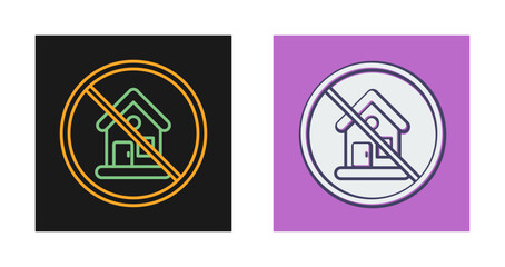 Canvas Print - No House Vector Icon