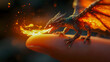 © KeetaKawee - Tiny Dragon Breathing Fire on Finger Tip