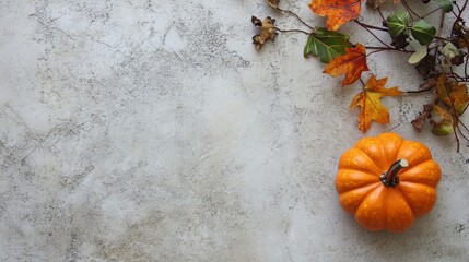 Canvas Print - Thanksgiving-themed border with a small pumpkin and space for text.