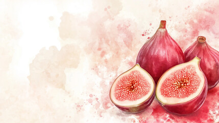 Luscious Figs Watercolor Painting 