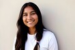 © freelanceartist - isolated Young pretty happy smiling native american woman set against a solid  wall, head shot, indigenous, aboriginal, portrait, female, cheerful, traditional, culture, beauty, expression, confident