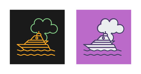 Sticker - Ship Pollution Vector Icon