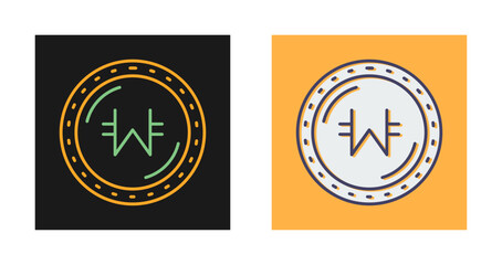 Wall Mural - Won Currency Vector Icon