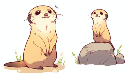 Cute Meerkat Illustration: Adorable Animal Drawing