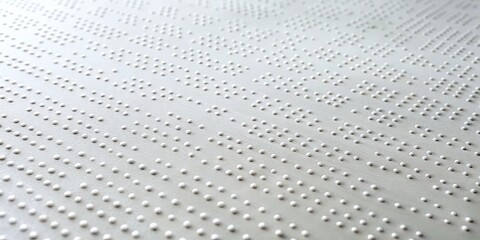 White background with a unique Braille pattern in forced perspective