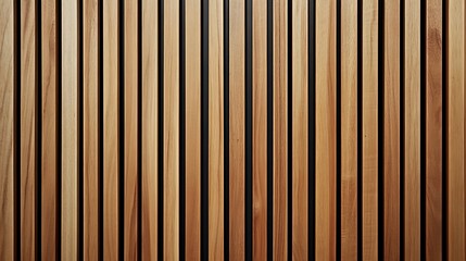 Wooden wall made of vertical panels. Line slats made of wood for a modern interior