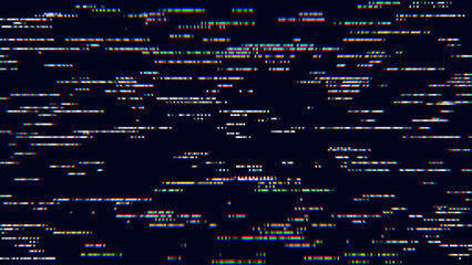 Fototapete - Analog Static Noise Glitch Effect. Digital Pixel Noise. VHS Corrupted Signal. Damaged Error Television Image. Vector illustration.