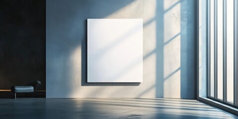 Canvas Print - Blank White Poster on Wall in Empty Room