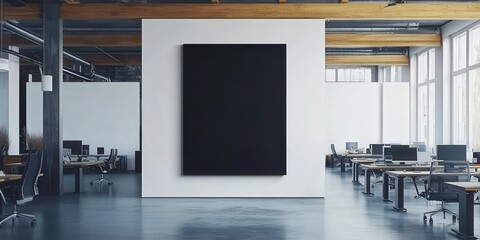 Sticker - Empty Black Canvas in Modern Office Space