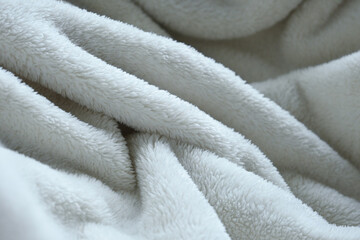 white soft fluffy blanket textile