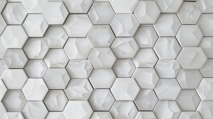 Wall Mural - Elegant White Hexagon Pattern for Modern Interiors