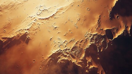 Wall Mural - a stunning view of planet mars from orbit reveals the rugged relief and numerous craters adorning th