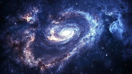 Wall Mural - a mesmerizing view from space reveals a spiral galaxy surrounded by countless stars, with the univer