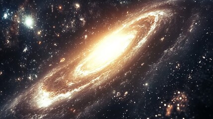 Wall Mural - a mesmerizing view from space reveals a spiral galaxy surrounded by countless stars, with the univer