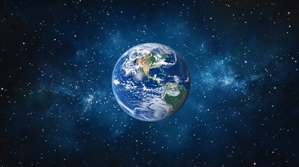 Wall Mural - a breathtaking view of earth, a distant star, and the galaxy, capturing the sunrise as it illuminate
