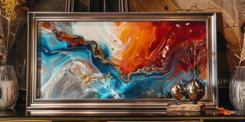 Poster - Abstract Colorful Artwork in Elegant Frame