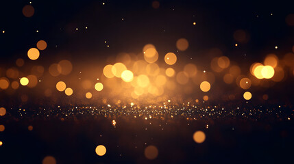 background of abstract glitter lights. gold and black. de focused