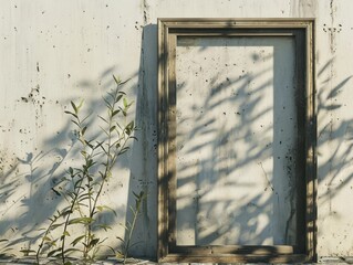 Canvas Print - Outdoor Frame with Rough Texture and Greenery